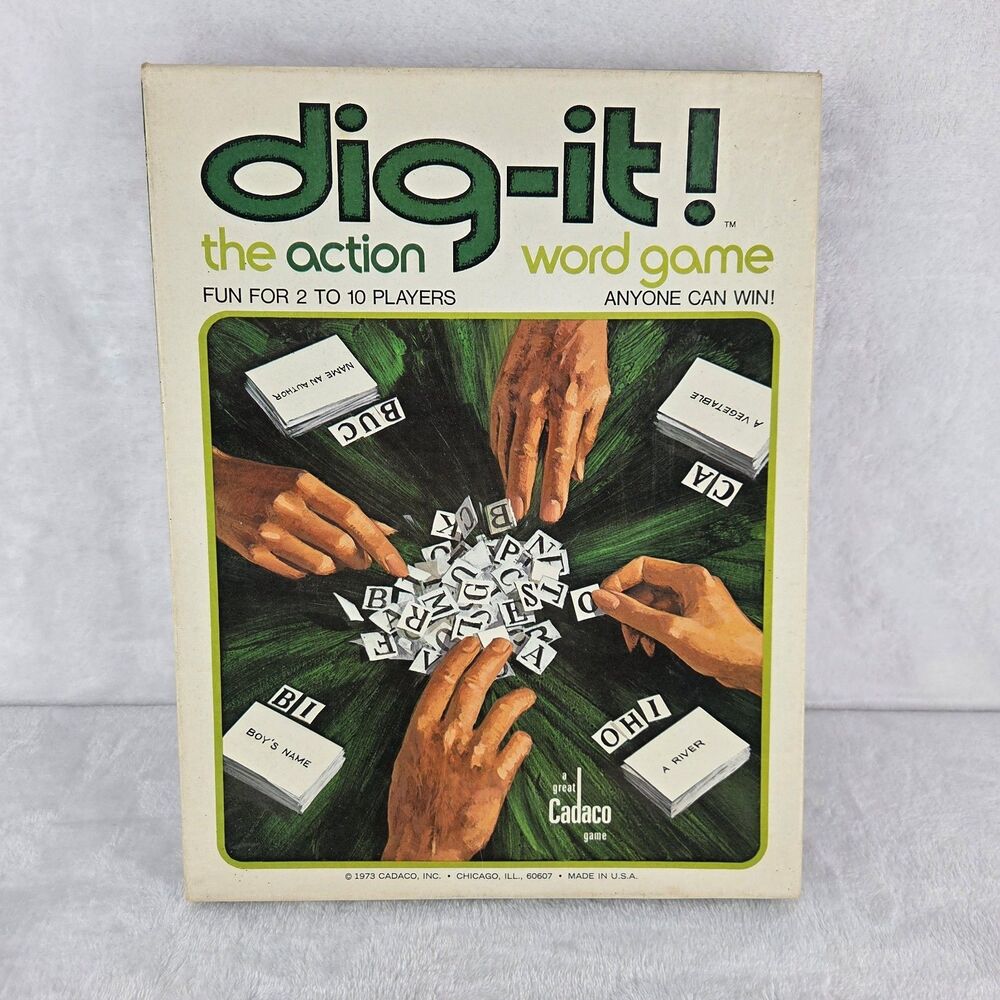 Vintage 1973 Dig-It The Action Word Game Cadaco Complete Excellent Condition